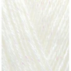 Пряжа для вязания Ализе Angora Gold Simli (5% металлик, 10% мохер, 10% шерсть, 75% акрил) 5х100гр/500м цв.062 молочный