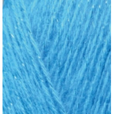 Пряжа для вязания Ализе Angora Gold Simli (5% металлик, 10% мохер, 10% шерсть, 75% акрил) 5х100гр/500м цв.245 бирюзовый