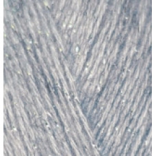 Пряжа для вязания Ализе Angora Gold Simli (5% металлик, 10% мохер, 10% шерсть, 75% акрил) 5х100гр/500м цв.614 серый меланж