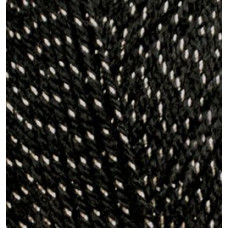 Пряжа для вязания Ализе Sal simli (95%акрил, 5%металик) 5х100гр/460м цв.60-01 черный с серебром