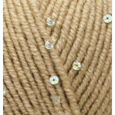 Пряжа для вязания Ализе Superlana midi pullu (5%пайетки, 23%WO, 67%PA, 5%NY) 5х100гр/150 м цв.005 беж