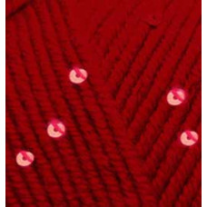 Пряжа для вязания Ализе Superlana midi pullu (5%пайетки, 23%WO, 67%PA, 5%NY) 5х100гр/150 м цв.057 бордовый