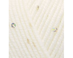 Пряжа для вязания Ализе Superlana midi pullu (5%пайетки, 23%WO, 67%PA, 5%NY) 5х100гр/150 м цв.062 молочный