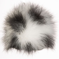 Пряжа для вязания Назар-Рус 'Помпон Меховой' (95%микроакрил,5%полиэстер) уп.9 шт цв.35 белый/черны
