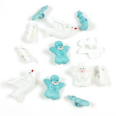 Набор пуговиц 'Ангелы и голуби'арт. Р4373 для скрапбукинга, пластик 12шт