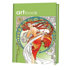 Записная книга-раскраска ARTbook. Ар-нуво (зеленая) ISBN 978-5-91906-623-1 ст.24 арт.6231