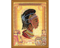 Частичная вышивка арт.СС-РТ0047 'Африканская принцесса' 30х40 см
