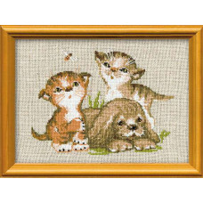 Набор для вышивания арт.СС-0673 'Котята и щенок' 24x18 см