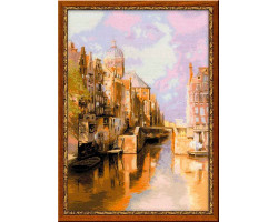 Набор для вышивания арт.СС-1190 'Амстердам, канал Аудезейтс Форбургвал' 40x60 см