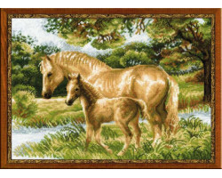 Набор для вышивания арт.СС-1258 'Лошадь с жеребенком' 40х30 см