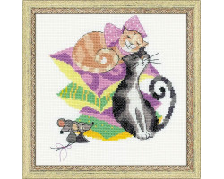 Набор для вышивания арт.СС-1466 'Кошки-мышки' 20х20 см