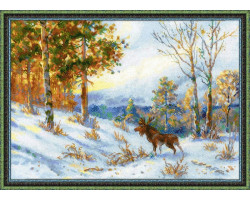 Набор для вышивания арт.СС-1528 'Лось в зимнем лесу' по мотивам картины В.Л.Муравьева 40х28 см