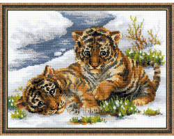 Набор для вышивания арт.СС-1564 'Тигрята в снегу' 40х30 см