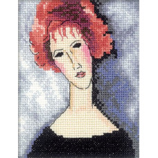 Набор для вышивания арт.РТ-ЕH335 'Девушка с рыжими волосами' 10х13 см