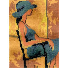 Набор для вышивания арт.РТ-ЕH340 'Девушка в синем' 8х11 см