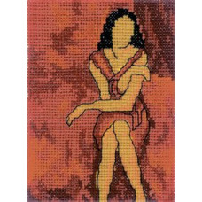 Набор для вышивания арт.РТ-ЕH341 'Девушка в красном' 8х11 см