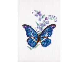 Набор для вышивания арт.РТ-ЕH364 'Синюха и бабочка' 8,5х9,5 см