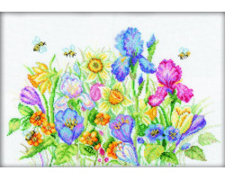 Набор для вышивания арт.РТ-M095 'Садовые цветы' 35х25 см