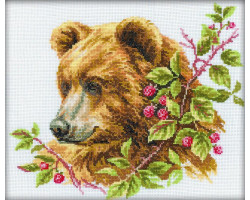 Набор для вышивания арт.РТ-M110 'Медведь и малина' Б 30x25 см