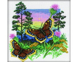 Набор для вышивания арт.РТ-M124 Из серии 'Бабочки' Шоколадница 30x30 см