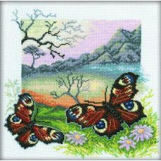 Набор для вышивания арт.РТ-M125 Из серии 'Бабочки' Павлиний глаз 30х30 см