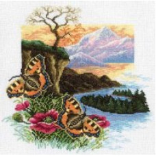 Набор для вышивания арт.РТ-M126 Из серии 'Бабочки' Крапивница 30x30 см
