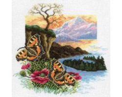 Набор для вышивания арт.РТ-M126 Из серии 'Бабочки' Крапивница 30x30 см