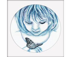 Набор для вышивания арт.РТ-M176 'Девочка и бабочка' 32x32 см