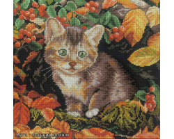 Набор для вышивания арт.РТ-M271 'Осенний котенок' 25x25 см