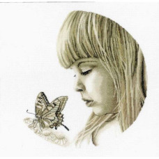 Набор для вышивания арт.РТ-M344 'Девочка с бабочкой' 32х32 см