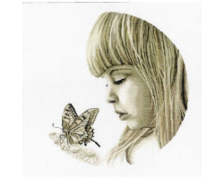 Набор для вышивания арт.РТ-M344 'Девочка с бабочкой' 32х32 см