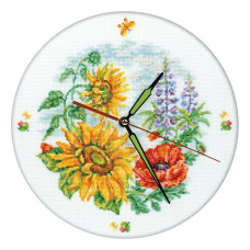 Набор для вышивания арт.РТ-M40007 'Цветочные часы' 30x30 см