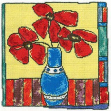Набор для вышивания арт.РТ-M476 'Красные цветы' 16x16,5 см