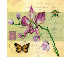Набор для вышивания арт.РТ-М70017 'Почтовая открытка - Орхидея' 25х25 см
