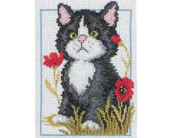 Набор для вышивания арт.РТ-С057 'Черный котенок' 12x16 см