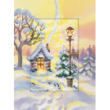 Набор для вышивания арт.РТ-СH807 'Зимний закат' 8,5x13 см