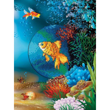 Набор для вышивания арт.РТ-СH814 'Подводный мир. Золотая рыбка' d 10 см