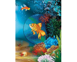 Набор для вышивания арт.РТ-СH814 'Подводный мир. Золотая рыбка' d 10 см