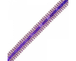 Тесьма с пайетками TBY арт.13-1294 шир.20 мм цв.034 фиолетовый/золото уп.9,14м