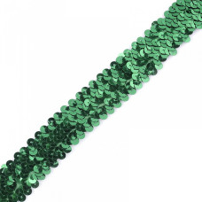 Тесьма с пайетками TBY арт.8-015 шир.30 мм цв. 04 зеленый уп.9,14м