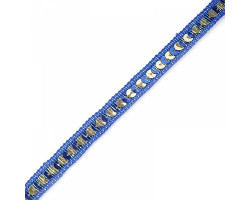 Тесьма с пайетками TBY арт.8-276 шир.12 мм цв.40 синий/золото уп.18,28м