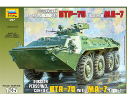 Сборная модель арт.ЗВ.3587 Российский бронетранспортер БТР-70 с башней МА-7