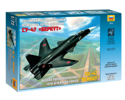 Сборная модель арт.ЗВ.7215 Российский сверхманевренный истребитель пятого поколения Су-47 'Беркут'