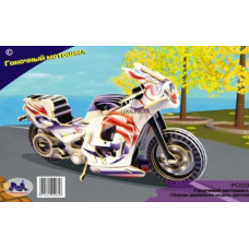 VGA.PC023 Сборная деревянная модель Гоночный мотоцикл 14х26,5х8 см