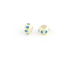 Бусины металлические с эмалью арт. PN-H 2 цв.2 белый/голубой