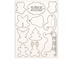 Чипборд арт.MIX.AM817021 'Символы Нового года' 140х185х1 мм