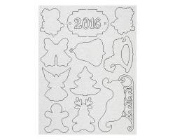 Чипборд арт.MIX.AM817033 'Символы Нового года 2016' 140х185х1 мм
