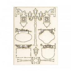 Чипборд 'Фонари, вывески' картон 140х185х1 мм арт.AM817004