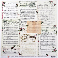 Бумага для скрапбукинга арт.CH.11460 'Ноты для Рождества'