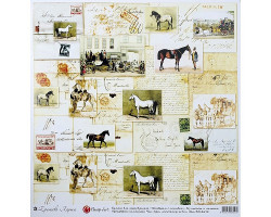 Бумага для скрапбукинга арт.CH.12692 'Поговорим о лошадях'